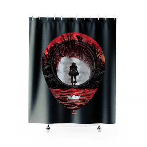 Fear The Clown T Inspired Pennywise Clown Red Balloon Horror Shower Curtain Fear The Clown T Inspired Pennywise Clown Red Balloon Horror Shower Curtain