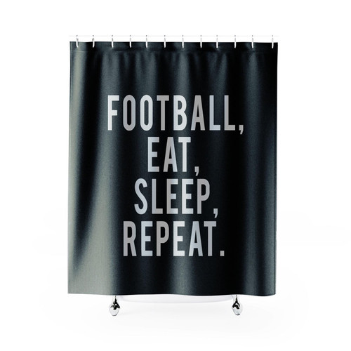 Football Eat Sleep Repeat Shower Curtain Football Eat Sleep Repeat Shower Curtain