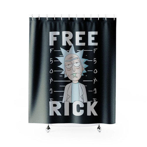 Free Rick Mugshot Rick & Morty Shower Curtain