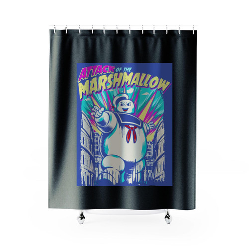 Ghostbusters Attack Of The Marshmallow Movie Funny Shower Curtain