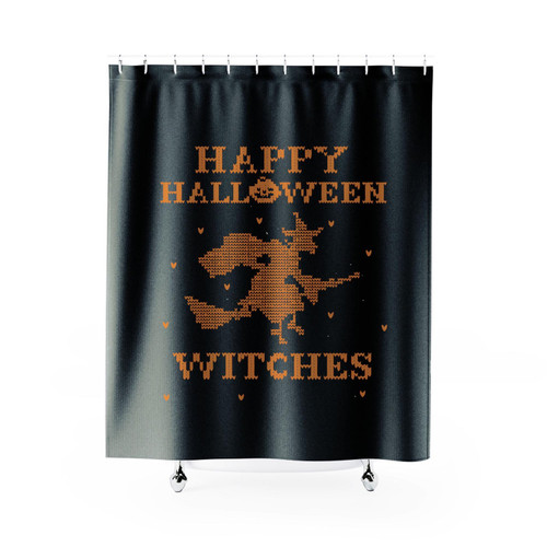 Happy Halloween Witches Pixel Funny Shower Curtain