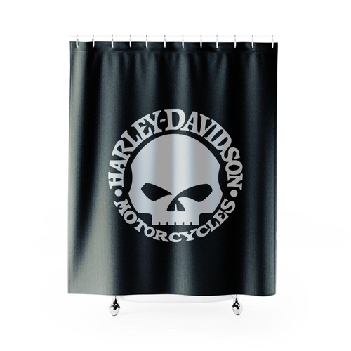 Harley Davidson Willie G Skull Distressed Shower Curtain
