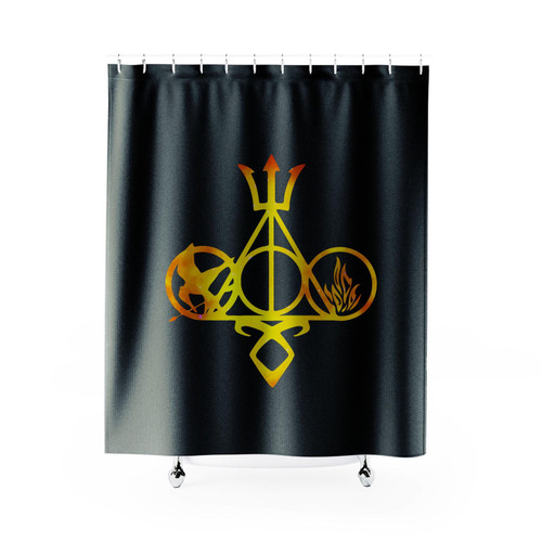 Harry Potter Divergent Mortal Instruments Percy Jackson And Hunger Logo Shower Curtain