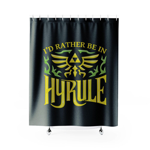 I'd Rather Be In Hyrule Legend Of Zelda Themed Shower Curtain I'd Rather Be In Hyrule Legend Of Zelda Themed Shower Curtain