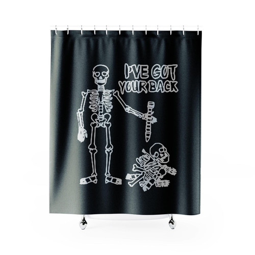 I've Got Your Back Funny Halloween Skeleton Shower Curtain I've Got Your Back Funny Halloween Skeleton Shower Curtain