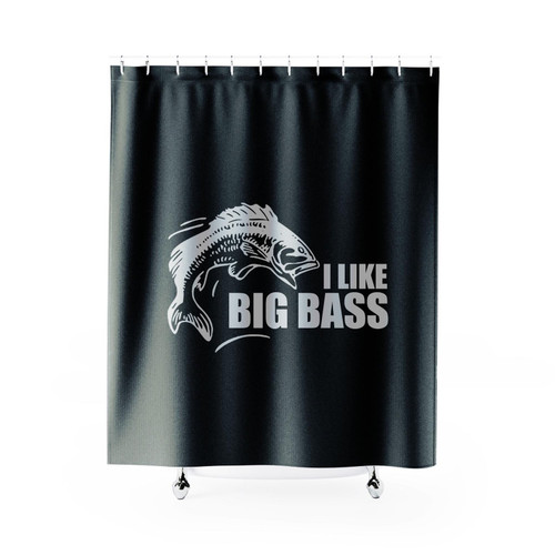 I Like Big Bass Funny Fishing Shower Curtain