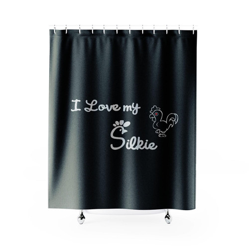 I Love My Silkie Chicken Shower Curtain
