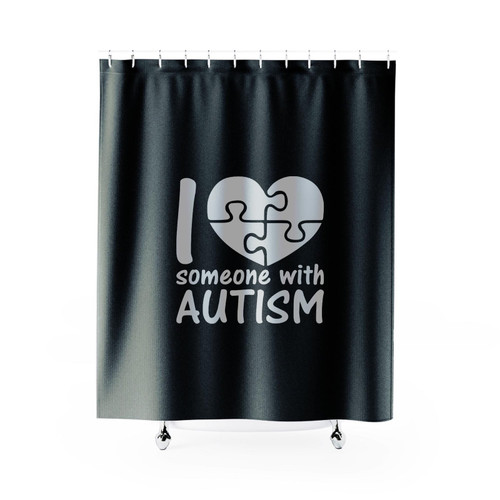 I Love Someone With Autism Cute Autism Awareness Shower Curtain