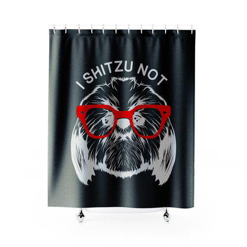I Shitzu Not, Classic Fit Jersey Knit Shower Curtain