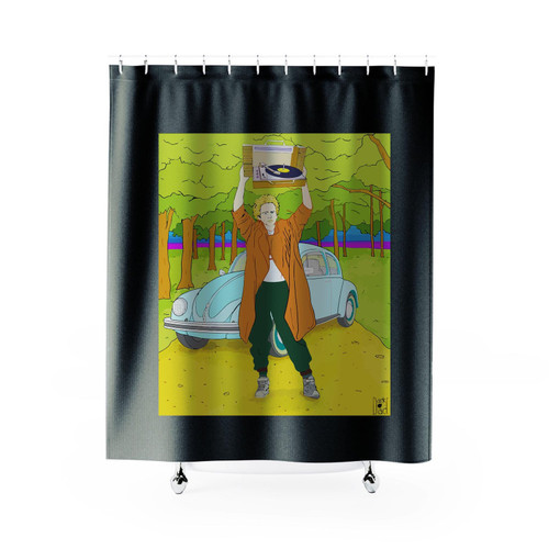 In Paul's Eyes Simon And Garfunkel Drawing Shower Curtain
