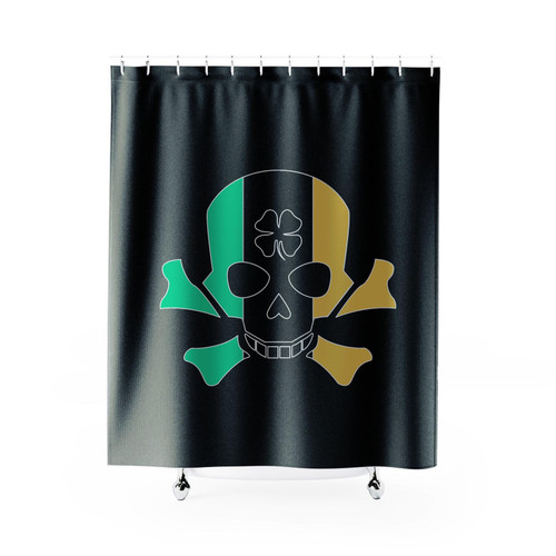 Irish Skull St Patricks Day Skull And Bones Leprechaun Costume Shower Curtain