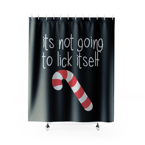 It's Not Going To Lick Itself Candy Cane Shower Curtain