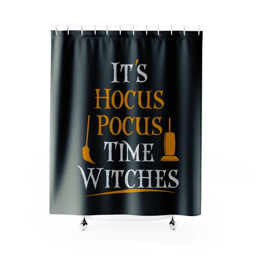 Its Hocus Pocus Time Witches Halloween Shower Curtain