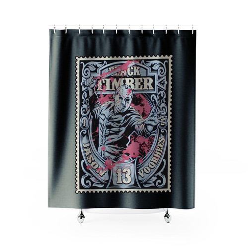 Jason Voorhees Friday The 13Th Series 13 Black Timber Shower Curtain