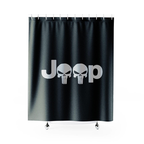 Jeep With Skull Logo Shower Curtain