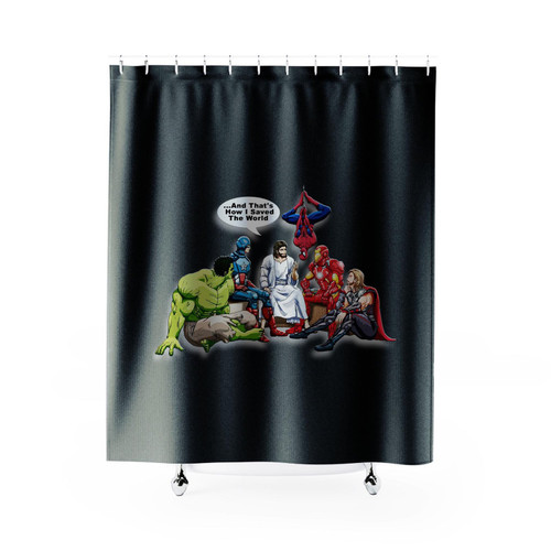 Jesus And Superheroes And That's How I Saved The World Great Shower Curtain