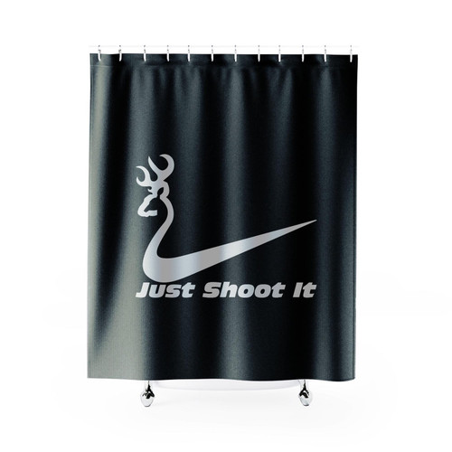 Just Shoot It Funny Nike Hunting Shower Curtain