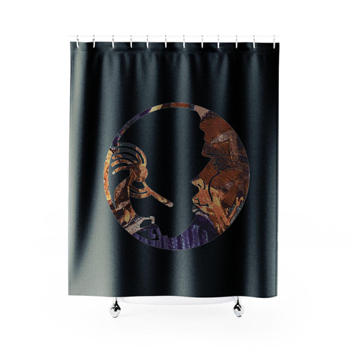Kokopelli And Moon Face Art Shower Curtain