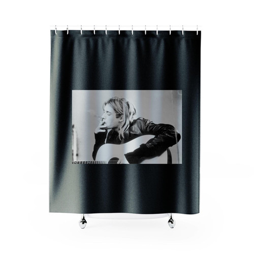 Kurt Donald Cobain Nirvana Kurt 27 Smoking Guitar Shower Curtain