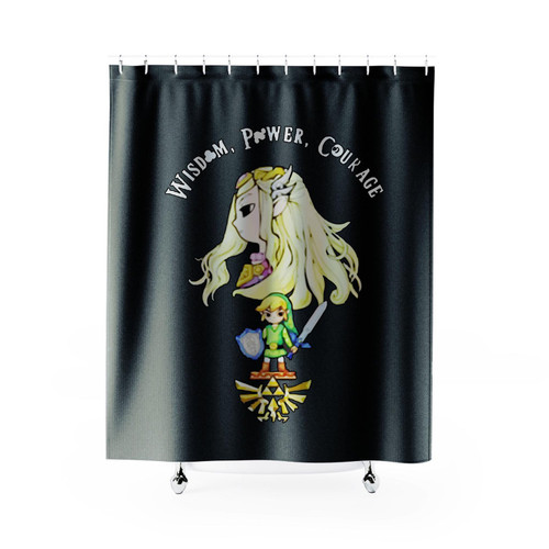Legend Of Zelda Wind Waker Wisdom Power Courage Cute Shower Curtain