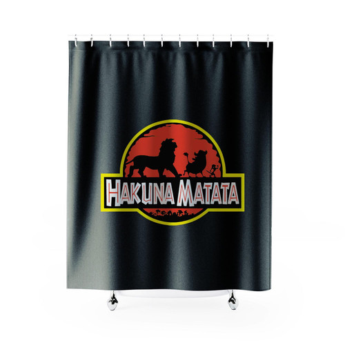 Lion King Hakuna Matata Jurrasic Park Logo Shower Curtain