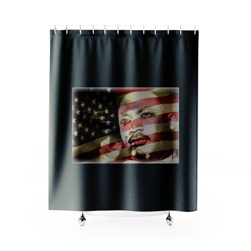 Martin Luther King Jr American Flag Shower Curtain