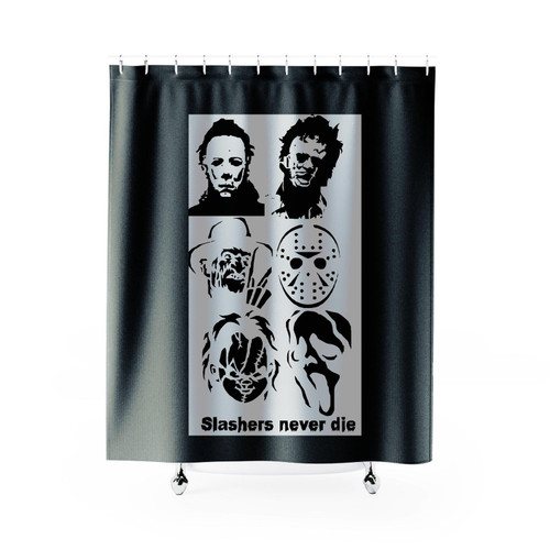 Michael Myers Slasher Gore Face Silhouette Shower Curtain