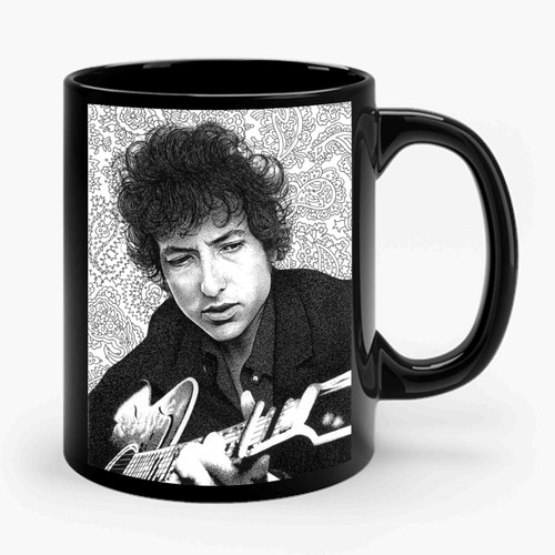 Bob Dylan With Guitar Ceramic Mug