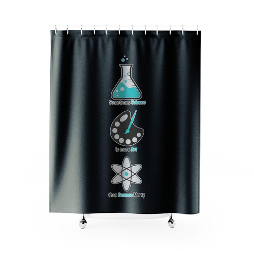 More Art Than Science Rick And Morty Funny Shower Curtain