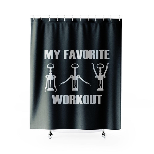 My Favorite Workout Wine Shower Curtain