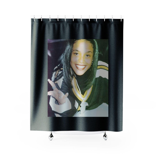 Aaliyah Cute Smile Singer Shower Curtain