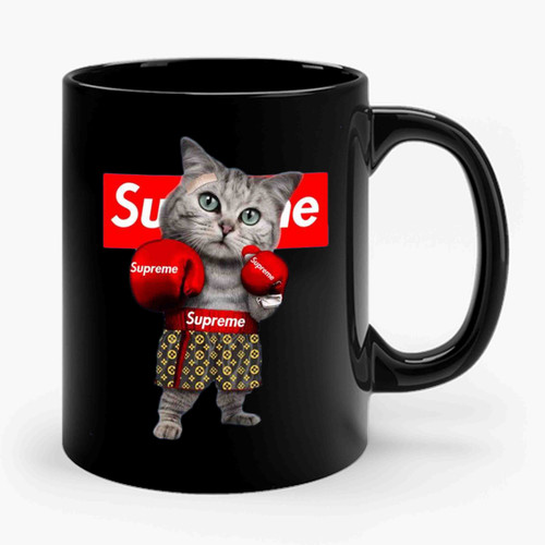 Boxing Cat Ceramic Mug