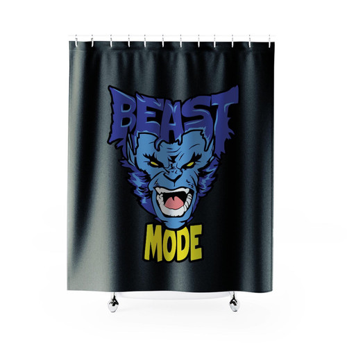 Beast Mode Typography Shower Curtain
