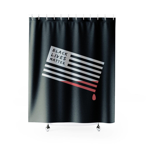 Black Lives Matter Usa Flag Shower Curtain