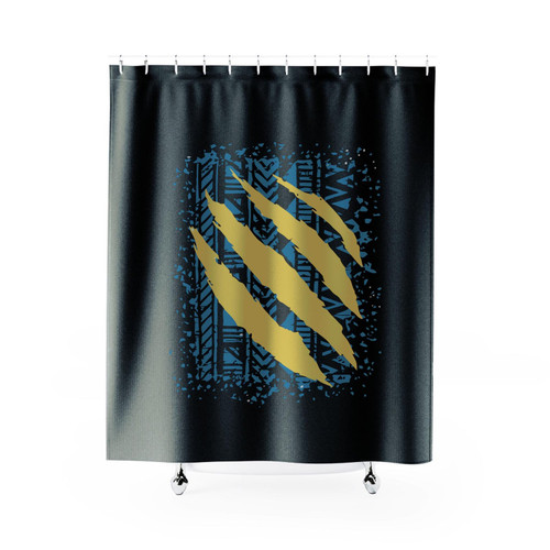 Black Panther Scratch Mark Shower Curtain