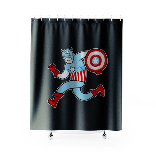 Captain America Funny Marvel Comics Avengers Shower Curtain