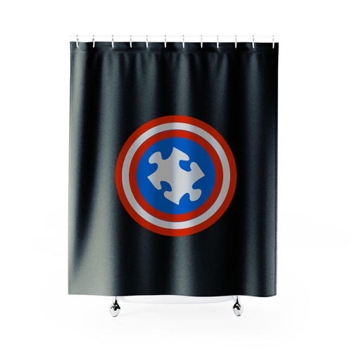 Captain Autism Funny Shower Curtain