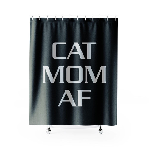 Cat Mom Af Funny Shower Curtain
