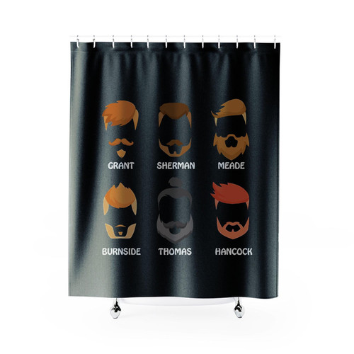 Civil War Funny Beard Grant Sherman Meade Burnside Thomas Hancock Shower Curtain