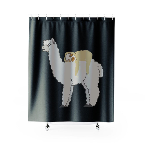 Cute Sloth And Llama Shower Curtain