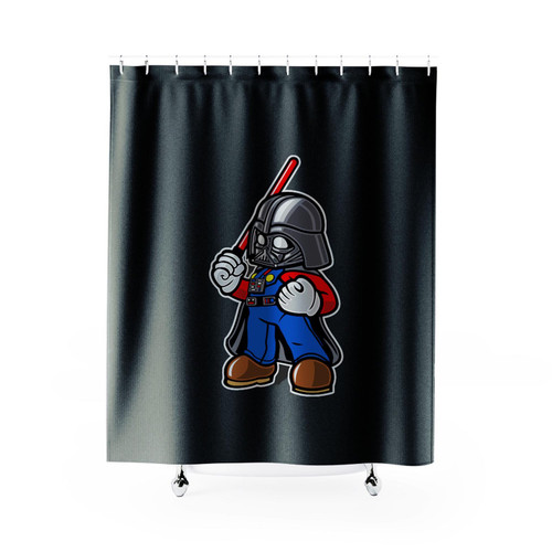 Darth Vader Mario Bros Plumber Star Wars Mashup Shower Curtain