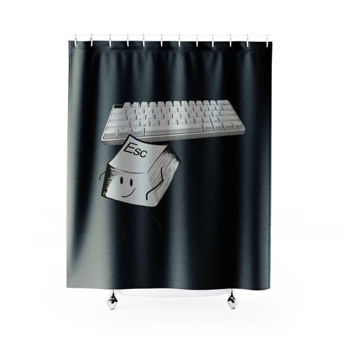 Developers Escape Key Keyboard Computer Nerd Shower Curtain