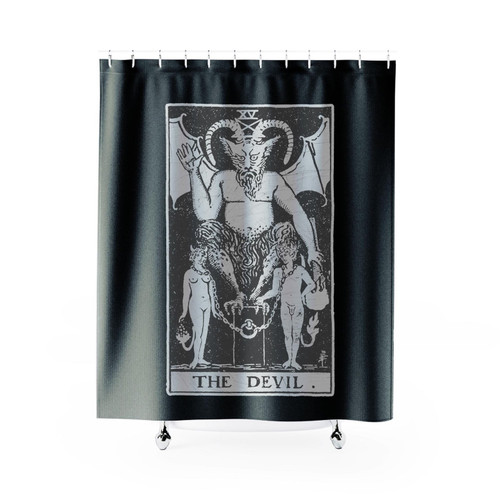 Devil Tarot Card Shower Curtain