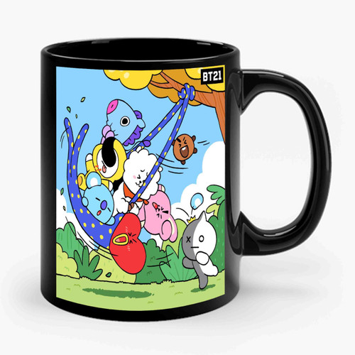 bt21 swing by and hang around Ceramic Mug bt21 swing by and hang around Ceramic Mug