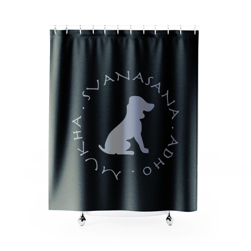 Downward Facing Dog Sanskrit Father's Day Shower Curtain