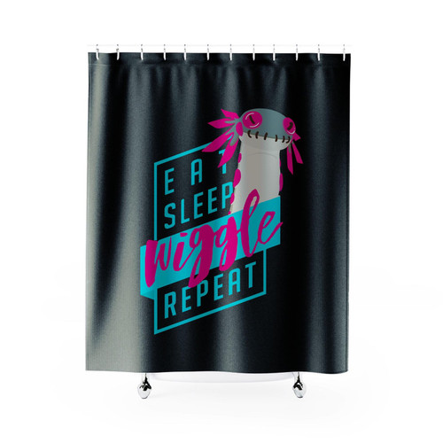 Eat Sleep Wiggle Repeat Monster Hunter Shower Curtain