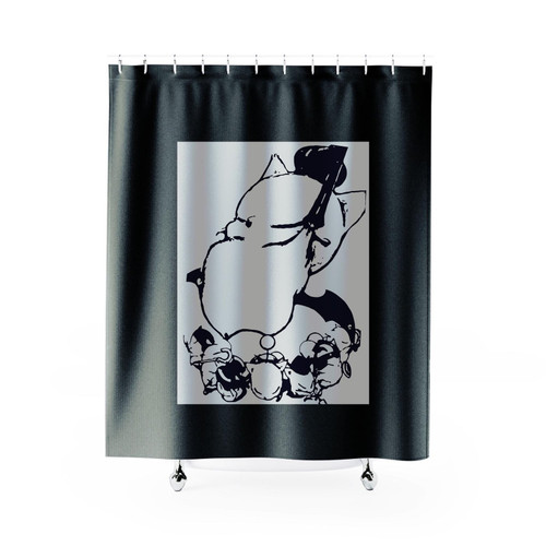 Ffxiv A Realm Reborn Primal King Moogle With The Gangster 2 Shower Curtain
