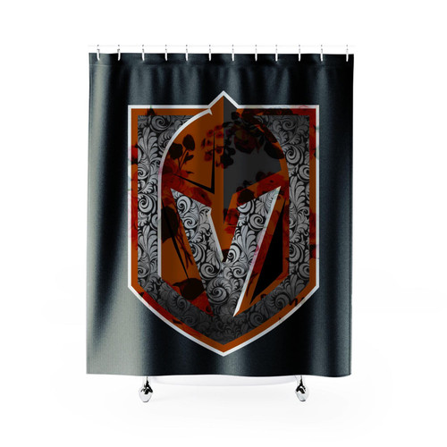 Flowers Inspired Golden Knights Shower Curtain