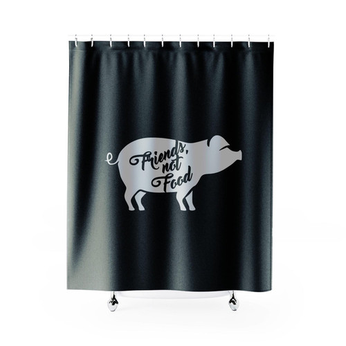 Friends Not Food Quote Shower Curtain