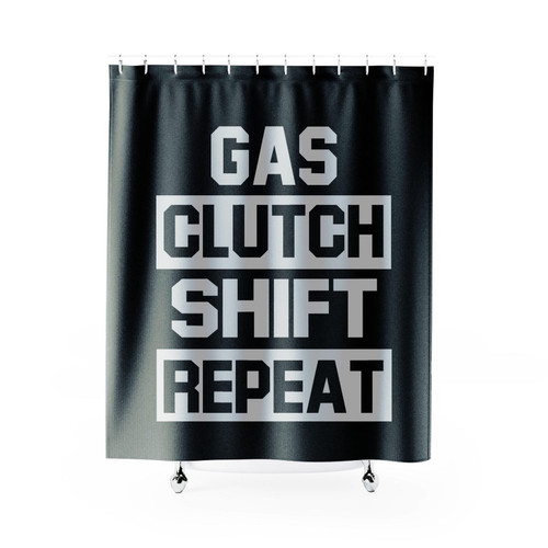 Gas Clutch Shift Repeat Shower Curtain